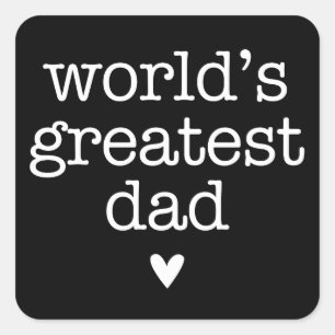 World's Greatest Dad with Heart Father's Day Square Sticker