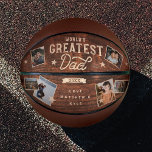 World's Greatest Dad Woodgrain Eight Photo Collage Basketball<br><div class="desc">Show your amazing dad just how wonderful and loved he is with our fun and rustic faux woodgrain "World's Greatest Dad" custom photo collage basketball. The design features a faux woodgrain background with "World's Greatest Dad" in stylish typography design and the customized current year. Customize with 6 of your own...</div>