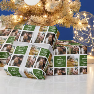 World's Greatest Daddy Photo Collage Wrapping Paper