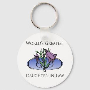 World's Greatest Daughter-In-Law (Floral) Keychain