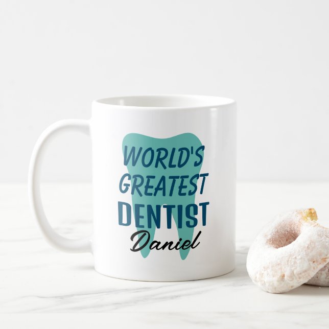 World's Greatest dentist coffee mug gift (With Donut)