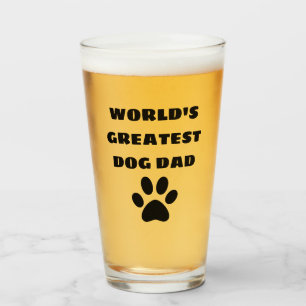World's Greatest Dog Dad Custom Text Personalized Glass