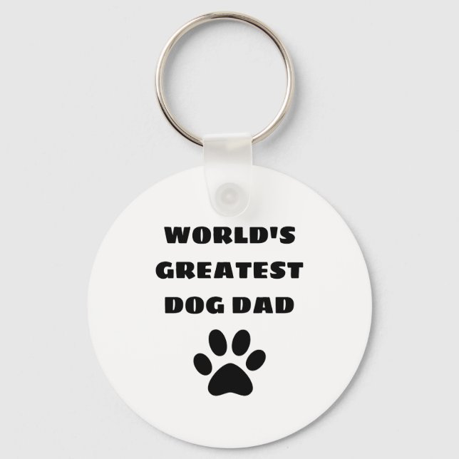 World's Greatest Dog Dad Custom Text Personalized Keychain (Front)