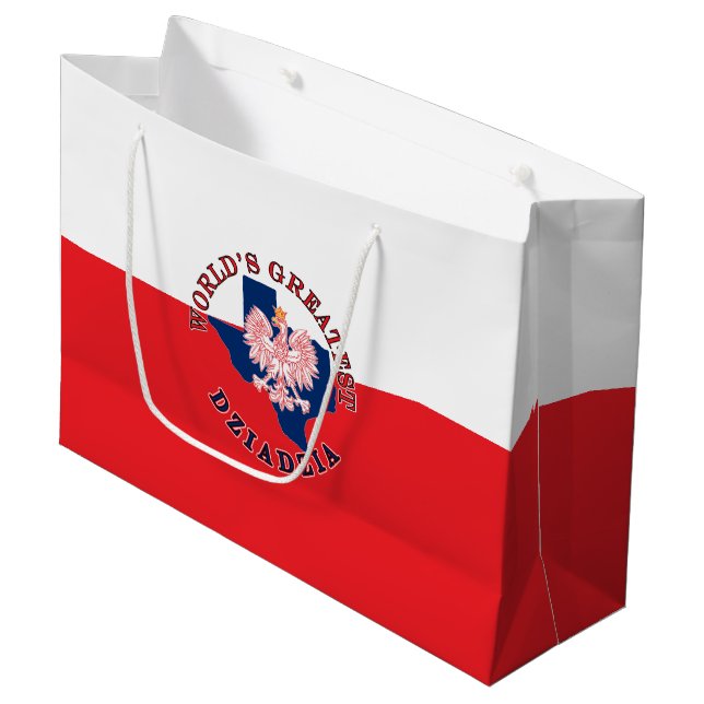 World's Greatest Dziadzia Large Gift Bag (Front Angled)