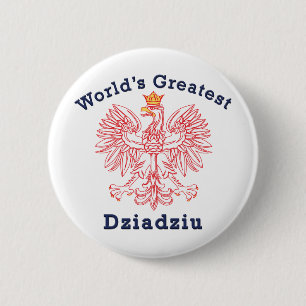World's Greatest Dziadziu Red Eagle 2 Inch Round Button