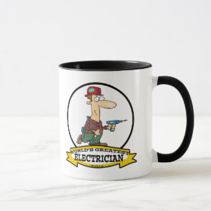 WORLDS GREATEST ELECTRICIAN MEN II CARTOON MUG