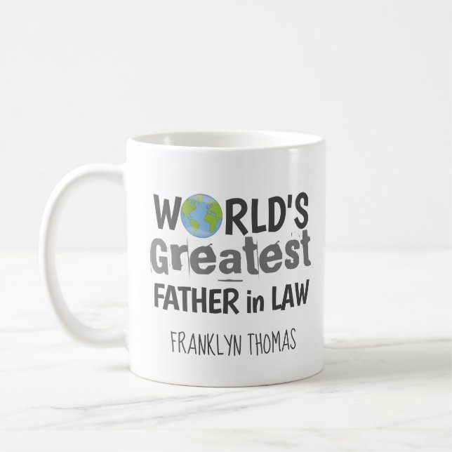 World's Greatest Father in Law Personalized Coffee Mug (Left)