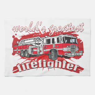World's Greatest Firefighter Kitchen Towel