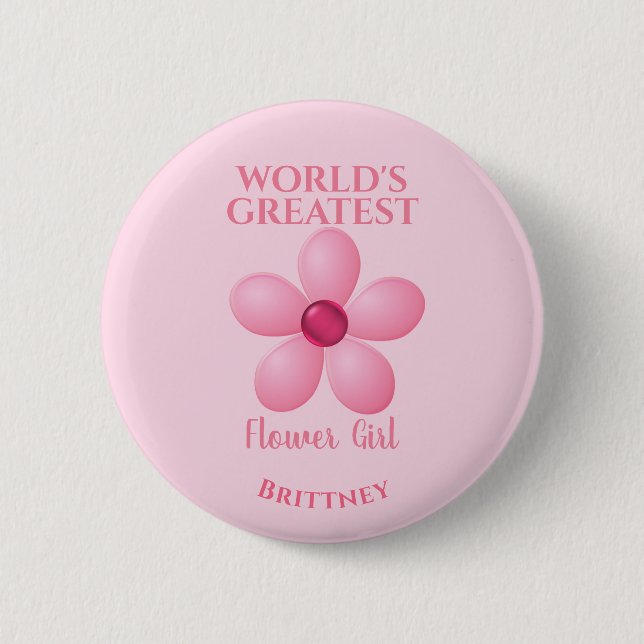 World's Greatest Flowergirl 2 Inch Round Button (Front)