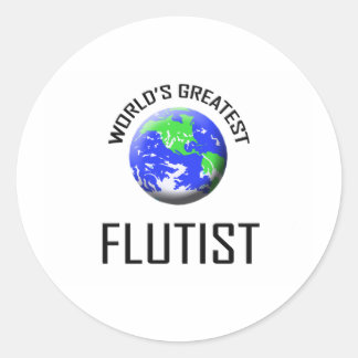 World's Greatest Flutist Classic Round Sticker