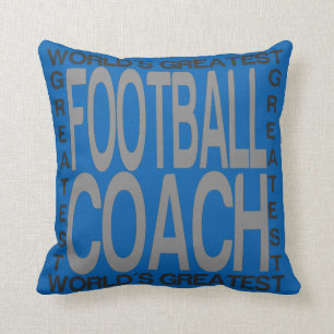 Worlds Greatest Football Coach Throw Pillow