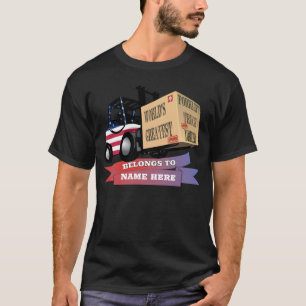 World's Greatest Forklift Personalized Kids Names T-Shirt
