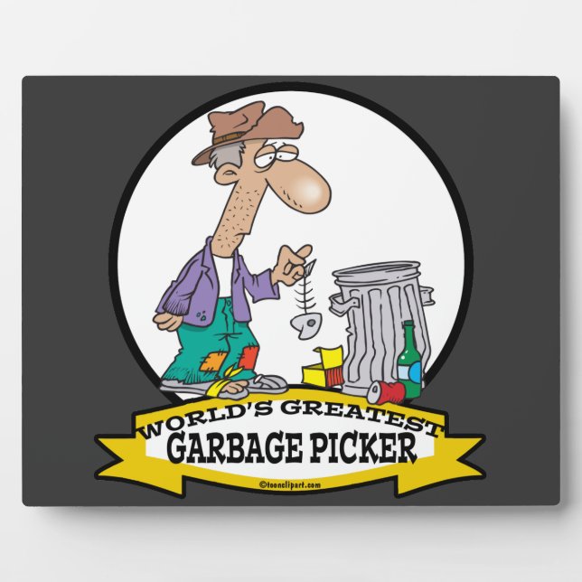WORLDS GREATEST GARBAGE PICKER CARTOON PLAQUE (Front)