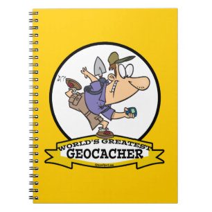 WORLDS GREATEST GEOCACHER MEN CARTOON NOTEBOOK