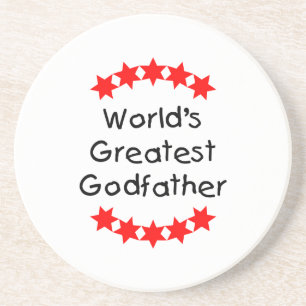 World's Greatest Godfather (red stars) Coaster