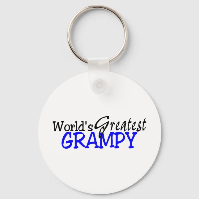 Worlds Greatest Grampy Blue Black Keychain (Front)