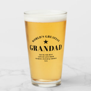 World's Greatest GRANDAD Black Personalized Pint Glass