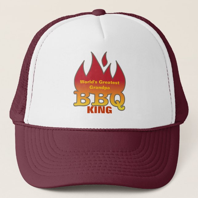 World's Greatest Grandpa BBQ KING Trucker Hat (Front)