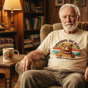 World's Greatest Grandpa Bear Modern and retro  T-Shirt