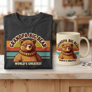 World's Greatest Grandpa Bear Modern and retro  T-Shirt