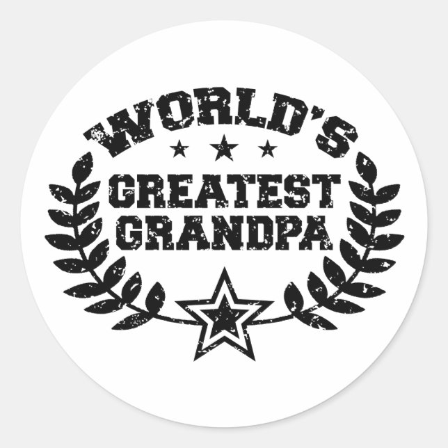 World's Greatest Grandpa Classic Round Sticker (Front)