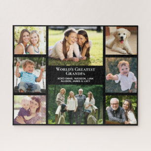 World's Greatest Grandpa Custom Photo Collage Jigsaw Puzzle