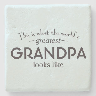 World's Greatest Grandpa Stone Coaster