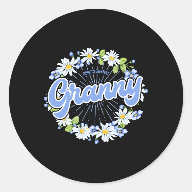 World'S Greatest Granny Grandma Classic Round Sticker (Front)