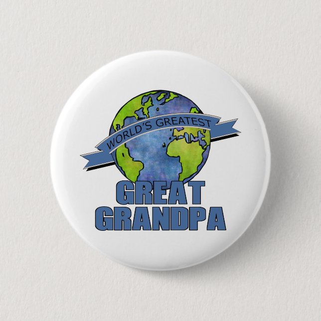 World's Greatest Great Grandpa 2 Inch Round Button (Front)