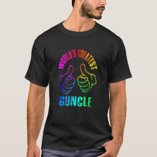 World's Greatest Guncle Rainbow Colors DISTRESSED T-Shirt