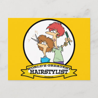 WORLDS GREATEST HAIRSTYLIST WOMEN CARTOON POSTCARD