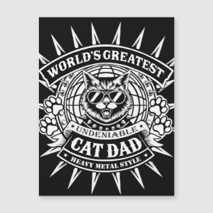 Worlds Greatest Heavy Metal Cat Dad Magnetic