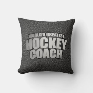 Worlds Greatest Hockey Coach Throw Pillow