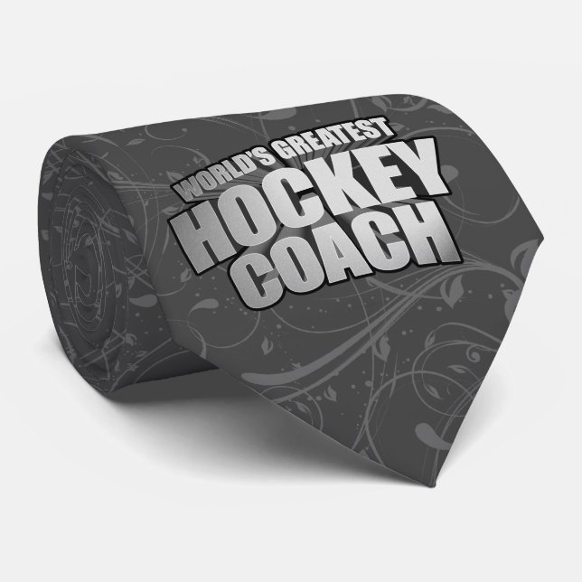 Worlds Greatest Hockey Coach Tie (Rolled)