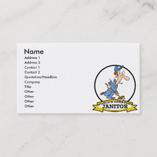 WORLDS GREATEST JANITOR CARTOON BUSINESS CARD