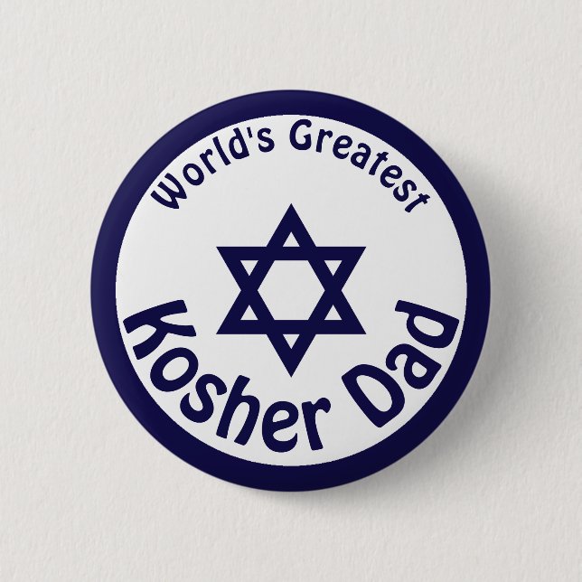World's Greatest Kosher Dad 2 Inch Round Button (Front)