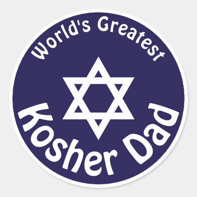 World's Greatest Kosher Dad Classic Round Sticker (Front)