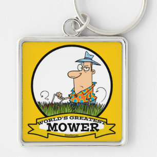 WORLDS GREATEST LAWN MOWER MEN CARTOON KEYCHAIN