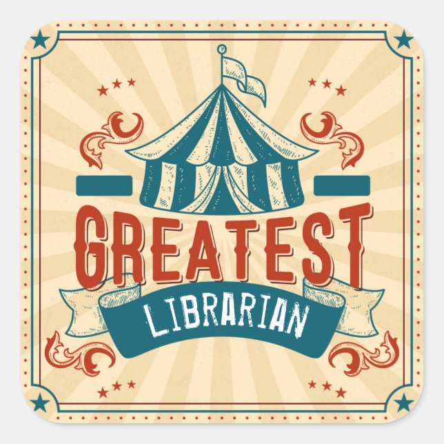 World's Greatest Librarian Fun Bookplate Square Sticker (Front)