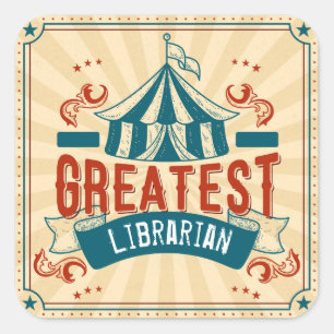 World's Greatest Librarian Fun Bookplate Square Sticker