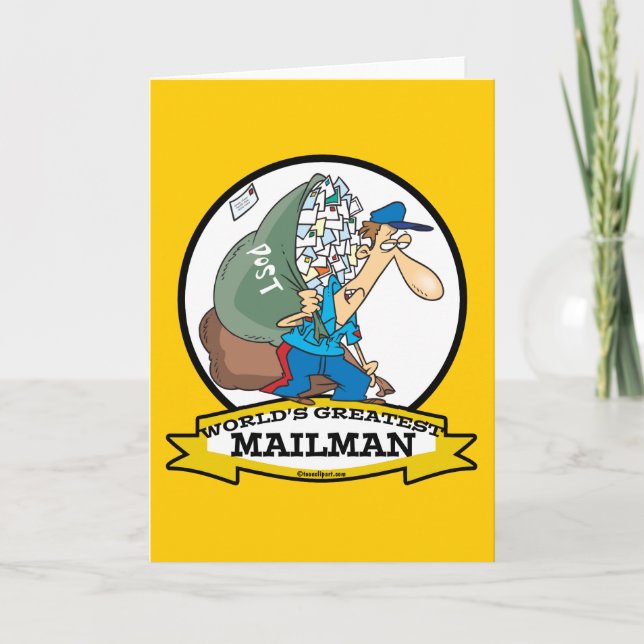 WORLDS GREATEST MAILMAN MEN CARTOON CARD (Front)
