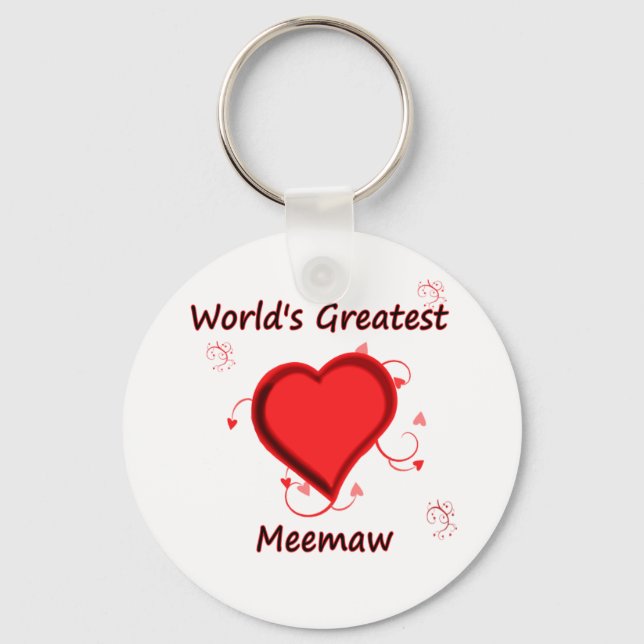 World's Greatest meemaw Keychain (Front)
