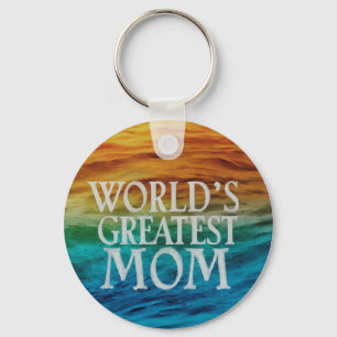World's Greatest Mom Aluminum Circle Keychain
