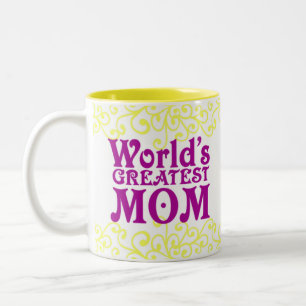 World's Greatest Mom and Teacher Two-Tone Coffee Mug
