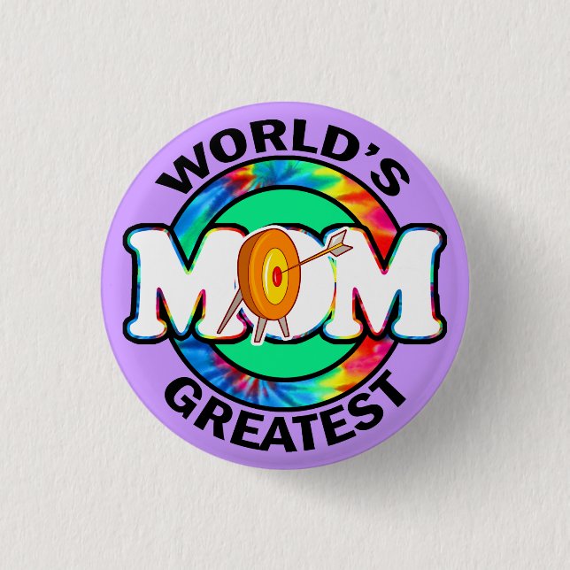 World's Greatest Mom; Archery 1 Inch Round Button (Front)