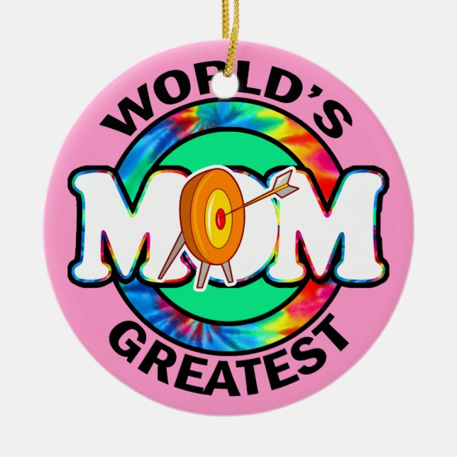 World's Greatest Mom; Archery Ceramic Ornament (Front)