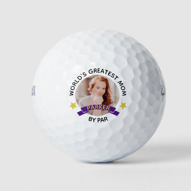 World's Greatest Mom By Par Personalized Photo Golf Balls (Front)