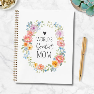 World's Greatest Mom Colourful Floral Mother's Day Notebook