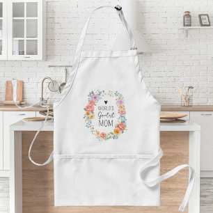 World's Greatest Mom Colourful Floral Mother's Day Standard Apron