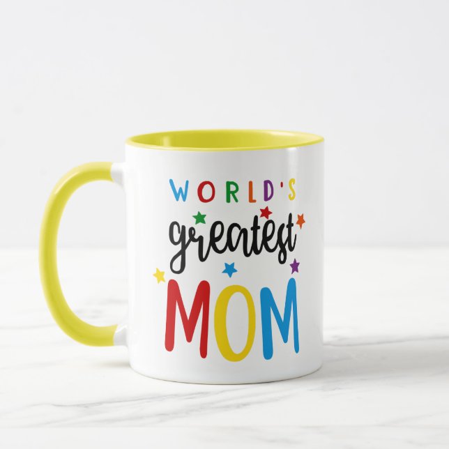 World's Greatest Mom - Colourful Tea Coffee Mug (Left)